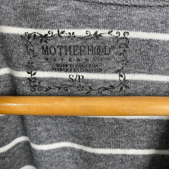 Motherhood Maternity Long Sleeve Gray Striped Hoodie Size Small - Picture 2 of 10